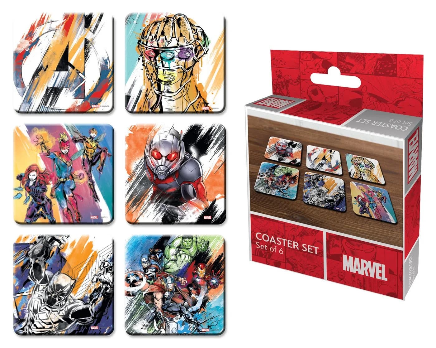 MARVEL Avengers Getränkeuntersetzer 6er Set Bunt