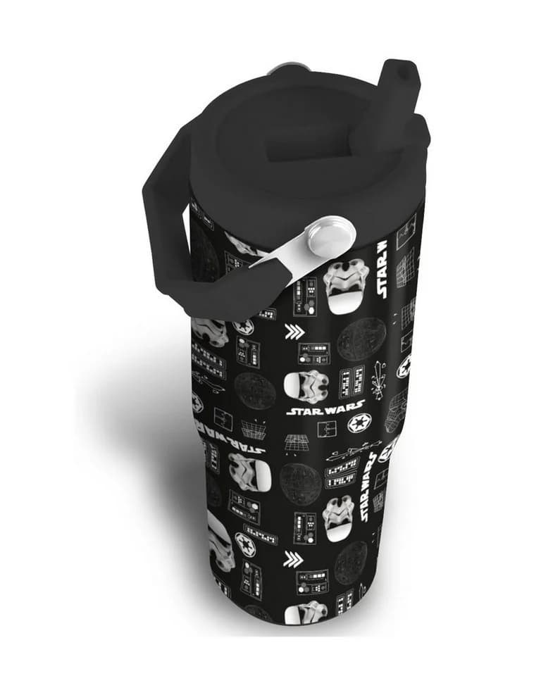 PYRAMID Star Wars Tasse 30 oz Tumbler Schwarz mit Griff & Strohhalm