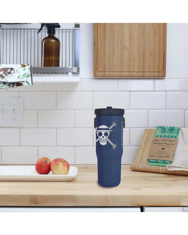 PYRAMID One Piece Tumbler 30 oz blau mit Griff & Strohhalm - Bild 4