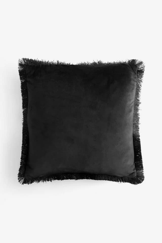 Next Dekokissen Velvet Leopard Fringe 43x43cm Braun/Schwarz