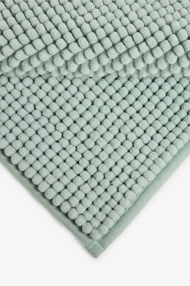 Next Badematte Groß mit Bommeln Grün Polyester