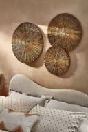 Next Wanddekoobjekt Set of 3 Woven Rattan Wall Plaques Braun Bild 1