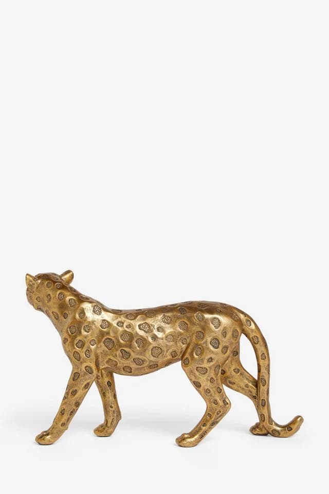 Next Dekofigur Gepardenfigur Kunstharz Goldfarben - Bild 3