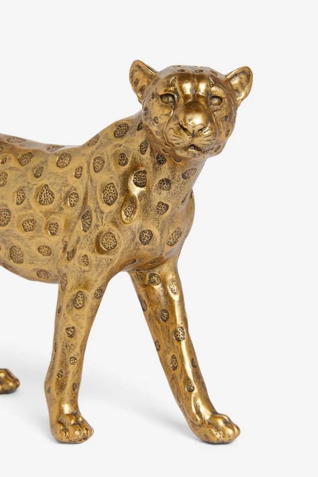 Next Dekofigur Gepardenfigur Kunstharz Goldfarben - Bild 5