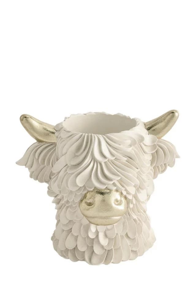 Next Dekovase Vase in Kopfform Hochlandrind Beige - Bild 2