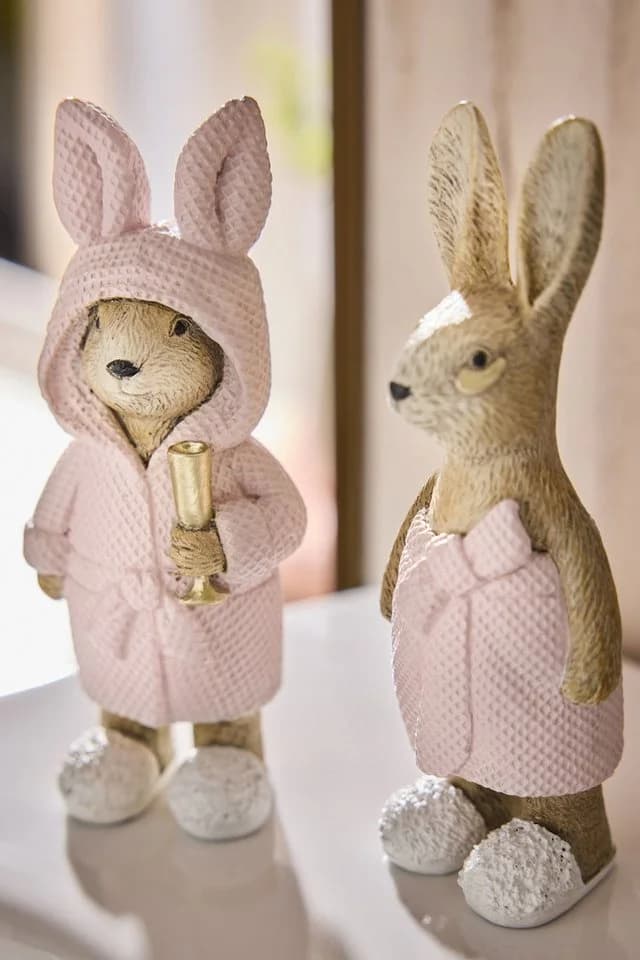 Next Rosie Rabbit Spa Badezimmerdeko 2er-Set Rosa Kunstharz