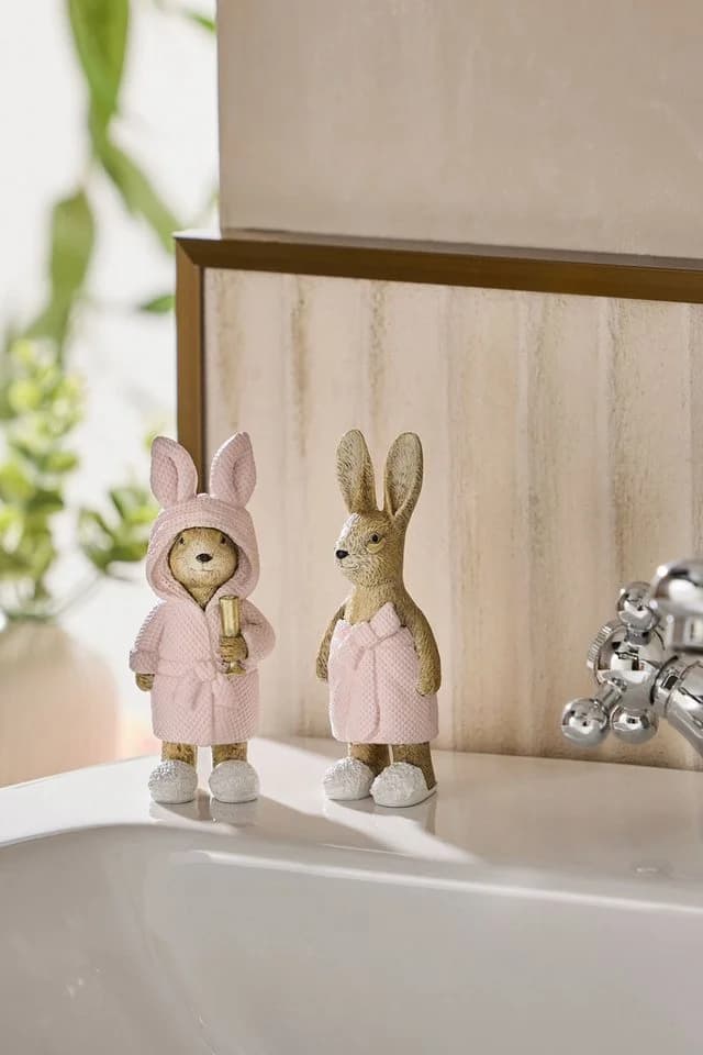 Next Rosie Rabbit Spa Badezimmerdeko 2er-Set Rosa Kunstharz - Bild 2
