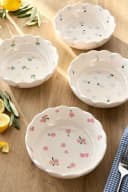 Next Snackschale 4er Set Maisie Stapelbar Blumenmuster Weiß Steingut Bild 1