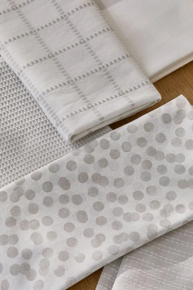 Next Geschirrtuch 5er-Set Creme/Salbei Baumwolle