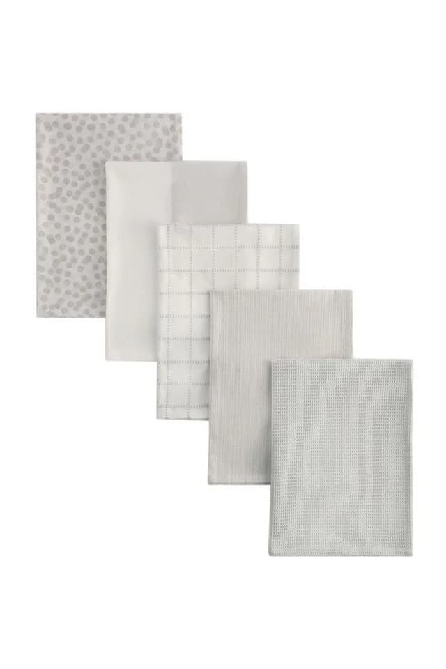 Next Geschirrtuch 5er-Set Creme/Salbei Baumwolle - Bild 2