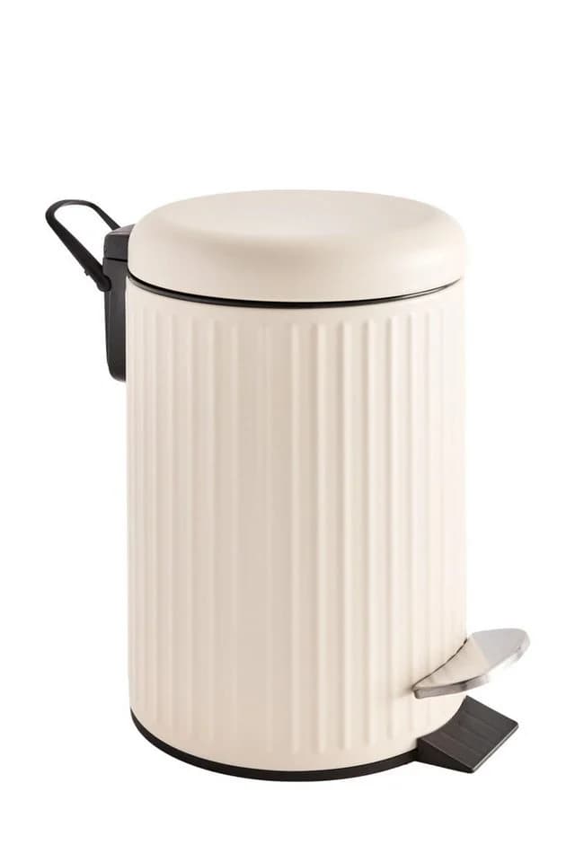 Next Mülleimer Gerippter 3-Liter-Treteimer mit Softclose-Deckel Beige - Bild 2
