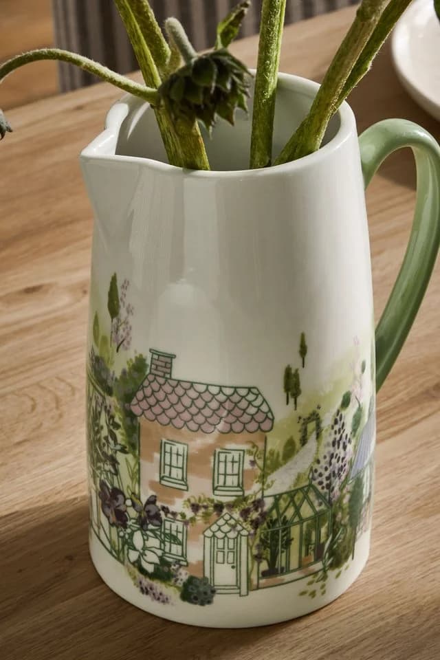 Next Dekovase Krug-Vase Weiß Steingut - Bild 4