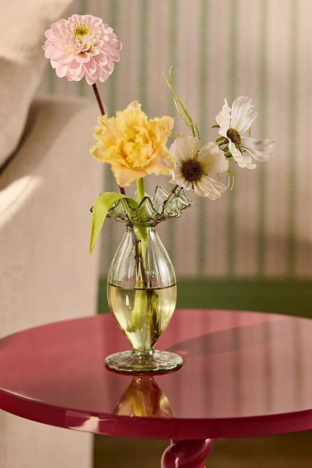 Next Dekovase Geriffelte Knospenvase mit Kräuselung Glas