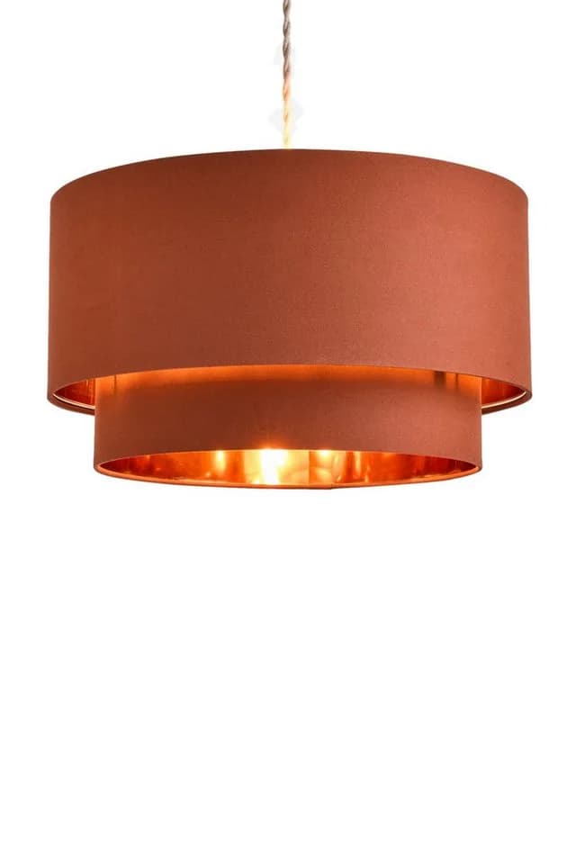 Next Lampenschirm Rico 2-stufiger Easy Fit Deckenlampenschirm Rust Brown - Bild 2