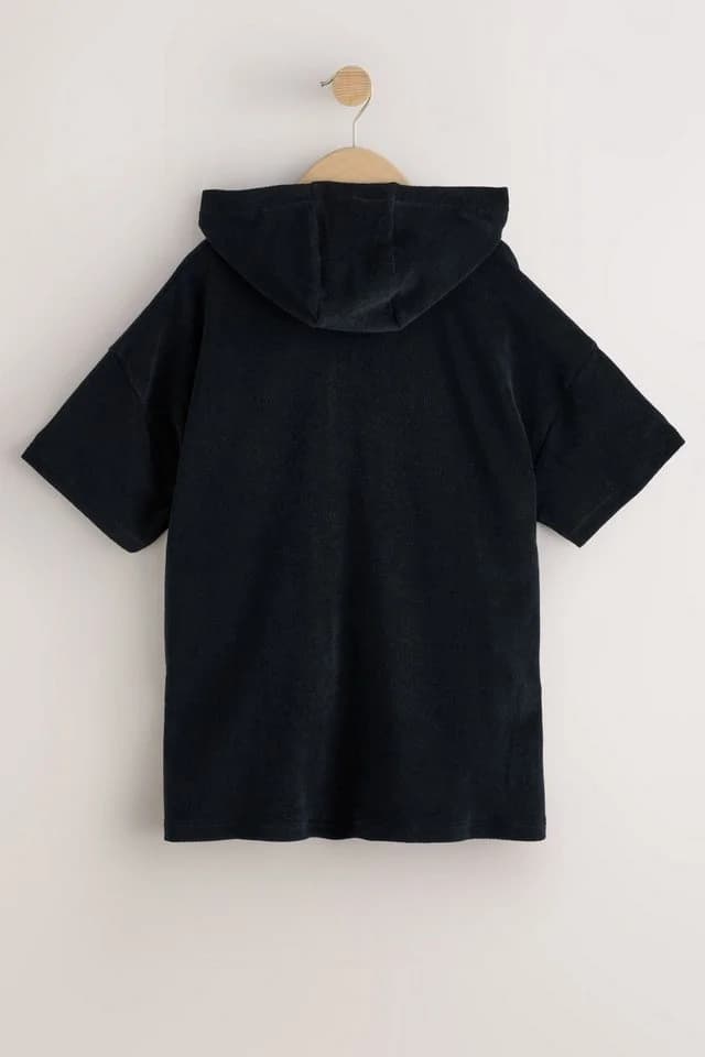 Next Badeponcho Frottee-Poncho Schwarz Baumwolle