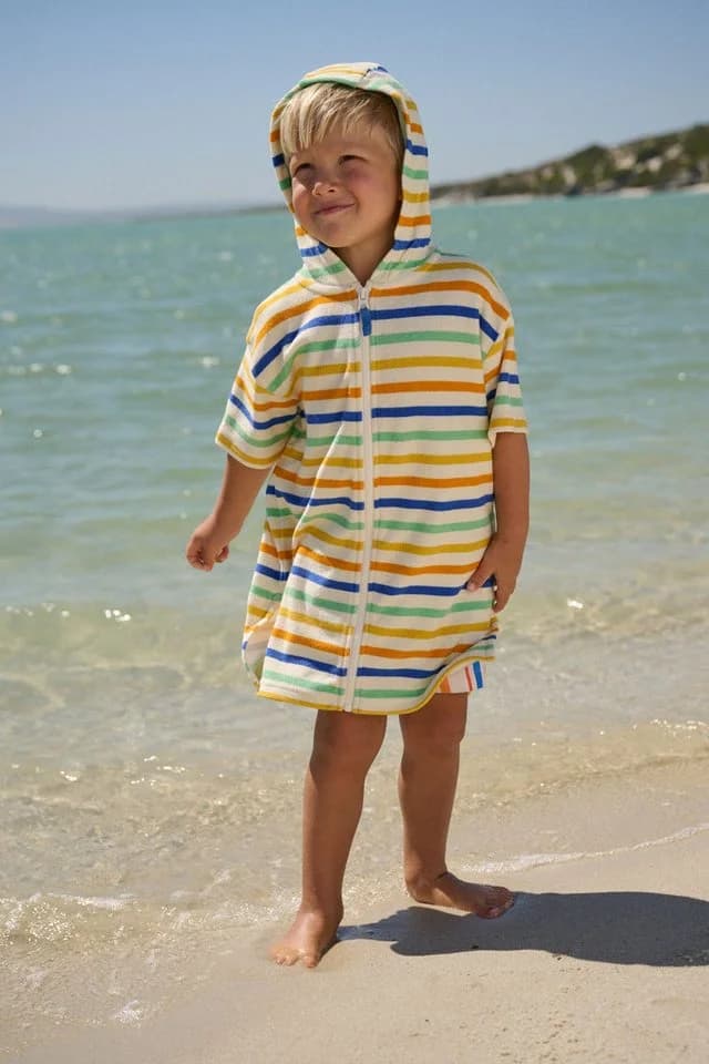 Next Badeponcho Frottee-Cover-up mit Reißverschluss Baumwolle Bunt - Bild 2