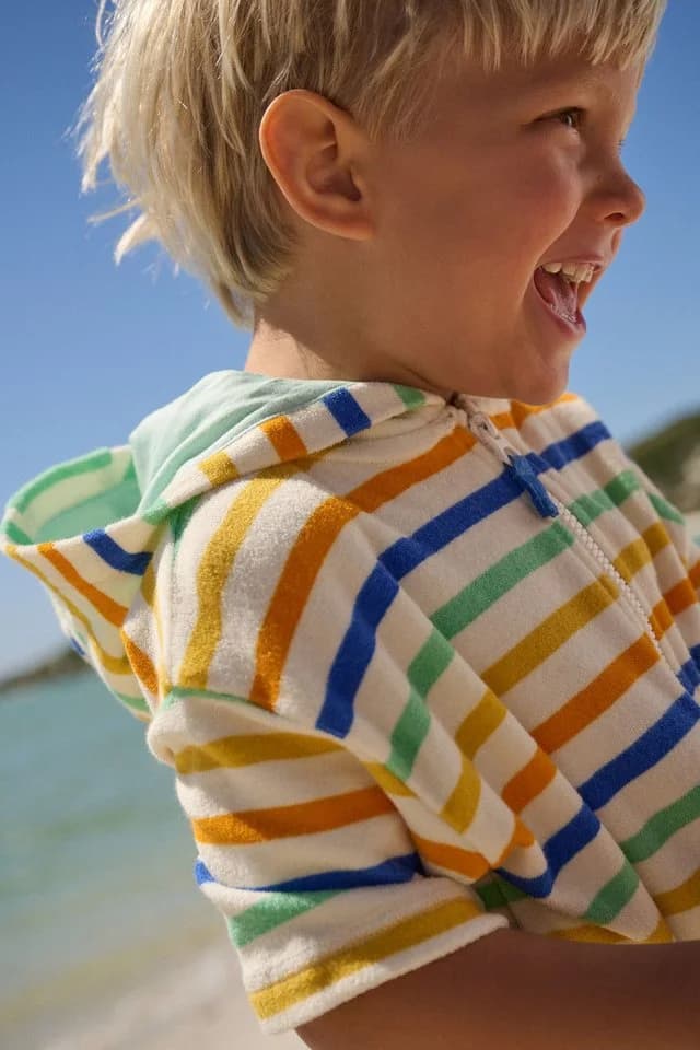 Next Badeponcho Frottee-Cover-up mit Reißverschluss Baumwolle Bunt - Bild 4