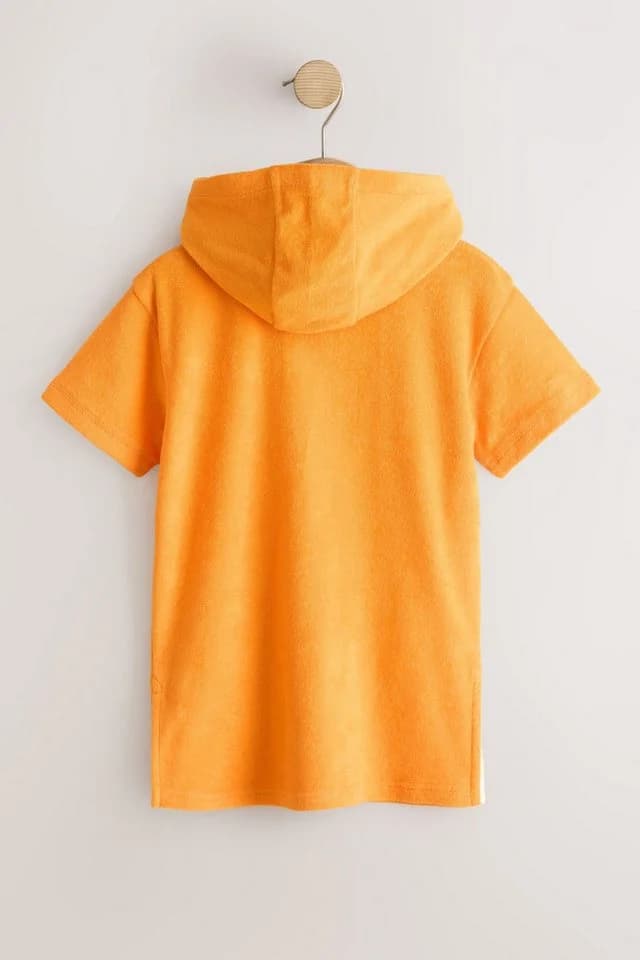 Next Badeponcho Frottee-Cover-up Orange mit Reißverschluss