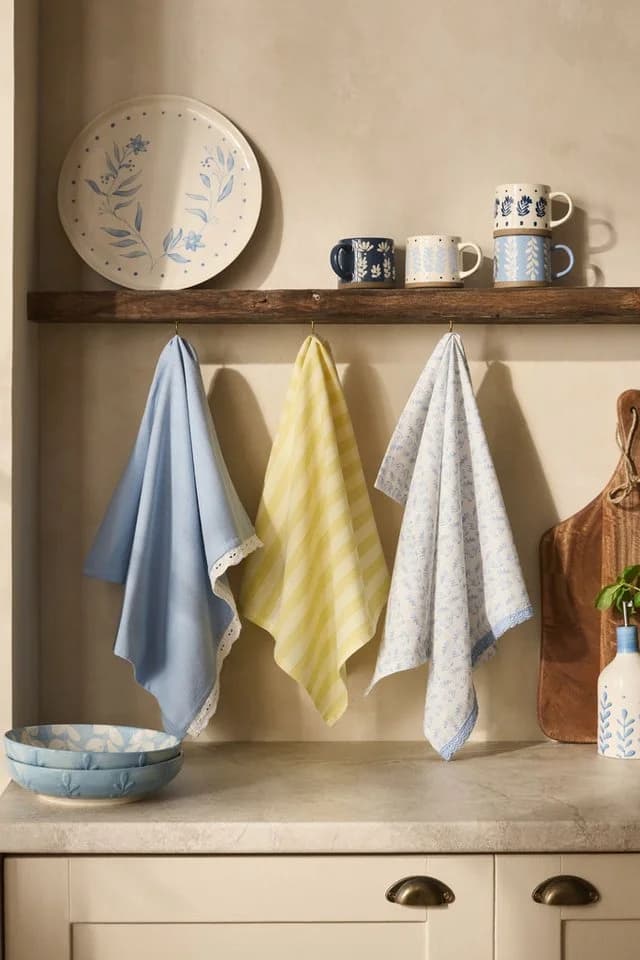 Next Geschirrtuch Alice 3er-Set Blau Baumwolle