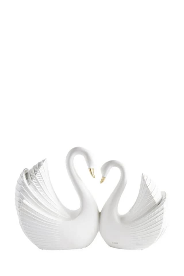 Next Dekoobjekt Schwan-Ornament Keramik Faltendesign Weiß
