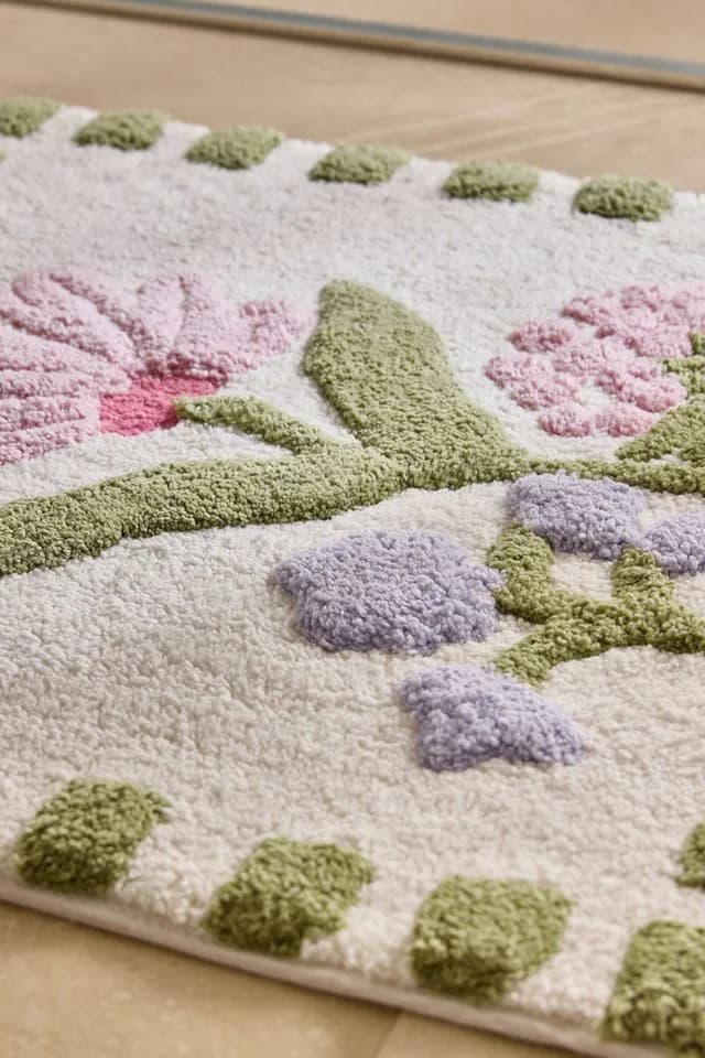 Next Badematte Duschmatte Florales Aquarellmotiv Baumwolle