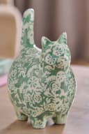 Next Dekoobjekt Geblümtes Keramik-Ornament Katze Bild 1