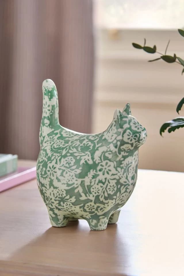 Next Dekoobjekt Geblümtes Keramik-Ornament Katze - Bild 3
