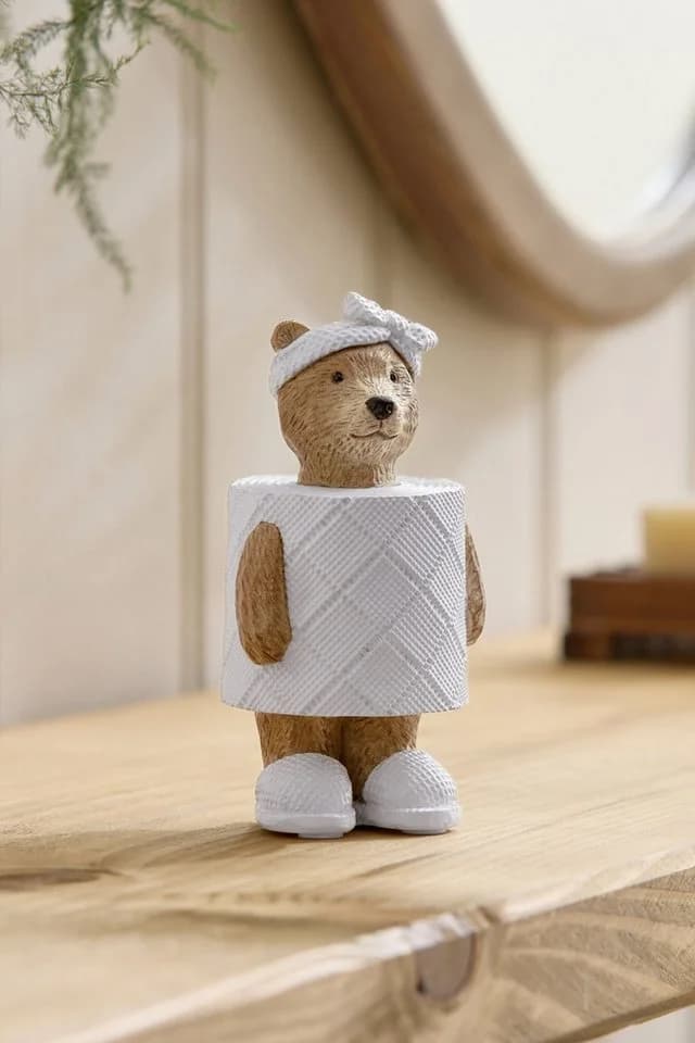 Next Dekoobjekt WC-Rollen-Deko Bertie Bear Beige Kunstharz - Bild 3