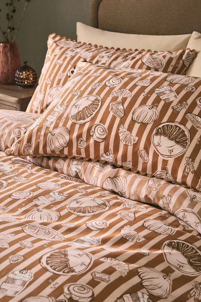 Next Bett-Set Herbst-Süßigkeiten und Kürbis Beige Baumwolle Polyester - Bild 3