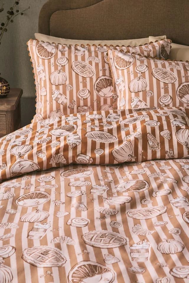 Next Bett-Set Herbst-Süßigkeiten und Kürbis Beige Baumwolle Polyester - Bild 5