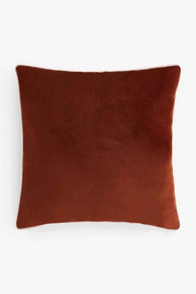 Next Dekokissen Mattsamt Kontrastbiesen Dark Terracotta - Bild 3