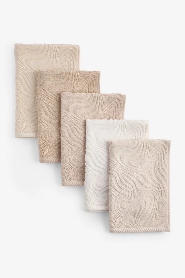 Next Geschirrtuch 5er-Set Baumwolle Frottee Natural Swirl