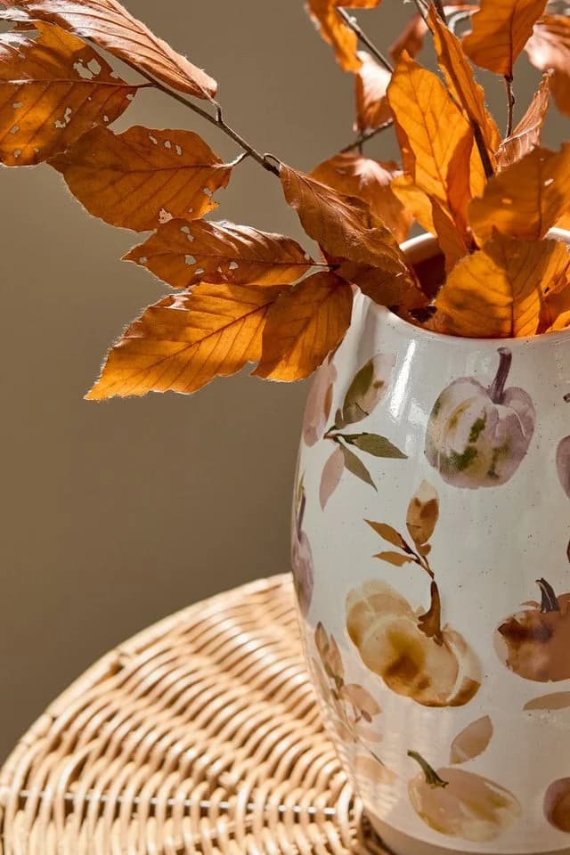 Next Dekovase Keramikvase Herbstlicher Kürbis Orange