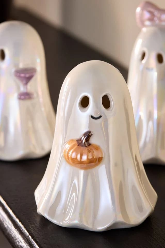 Next Dekoobjekt 3er-Set Halloween-Dekogeister aus Keramik Weiß
