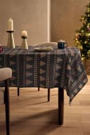Next Tischdecke Abwischbar Weihnachten Norwegermuster Blau Bild 2