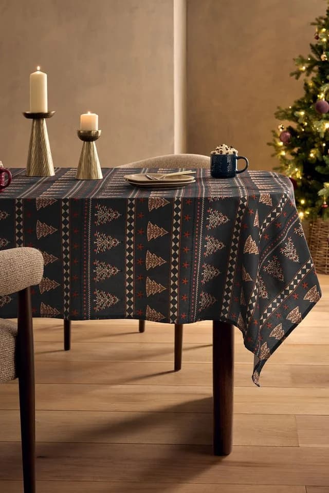 Next Tischdecke Abwischbar Weihnachten Norwegermuster Blau - Bild 2