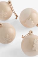 Next Dekokugel Keramik-Weihnachtskugeln 4er-Set Beige Bild 5