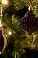 Next Dekokugel 9er-Set gestreifte Weihnachtskugeln aus Papier Braun Bild 3