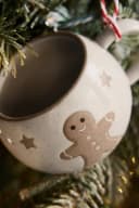 Next Dekokugel Christbaumanhänger Lebkuchen-Mini-Tasse Beige Keramik Bild 1