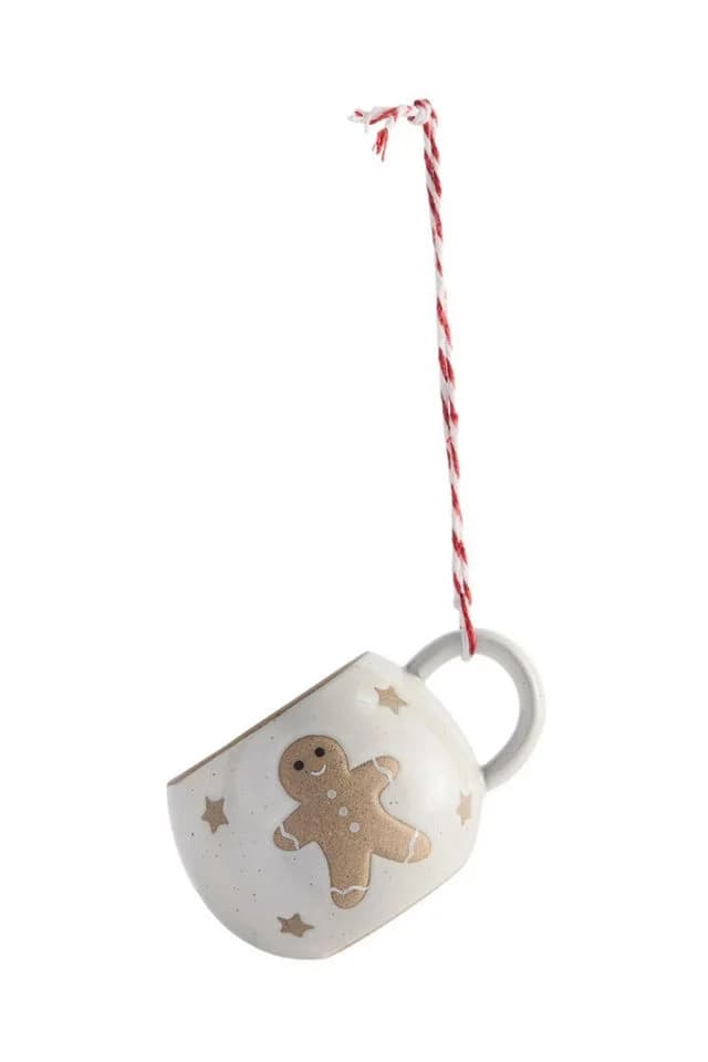 Next Dekokugel Christbaumanhänger Lebkuchen-Mini-Tasse Beige Keramik - Bild 2