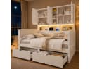 Flieks Holzbett Daybett 90x200cm mit LED, Stauraum & USB Bild 2