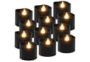 Ruhhy LED-Kerze LED Teelichter Set 12 Stück Schwarz Flammeneffekt Batterie Bild 2