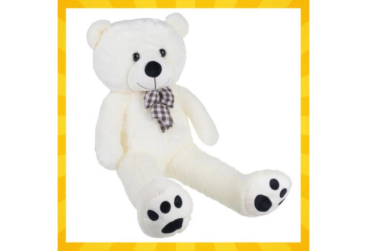 KRUZZEL Kuscheltier Teddybär 100 cm Plüschtier mit Schleife