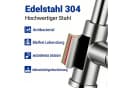 AICA Küchenarmatur Edelstahl 360° drehbar ausziehbar Einhebelmischer Bild 5