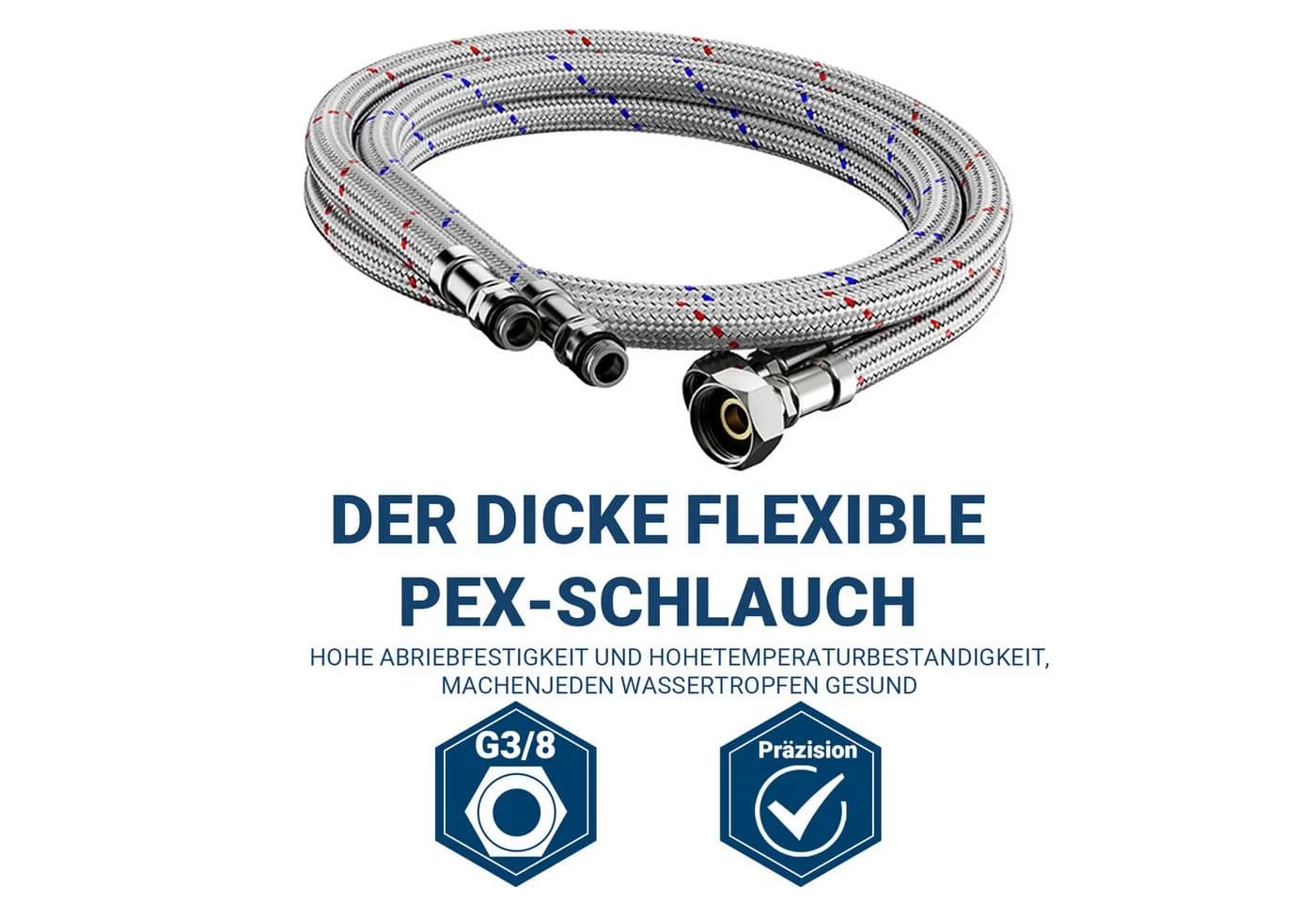 AICA Küchenarmatur Schwarz 360° Dreh & 90° Klappfunktion Edelstahl - Bild 5