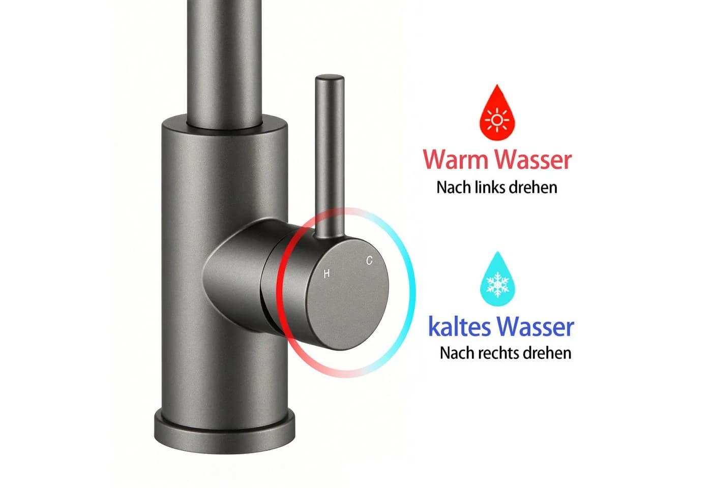 AICA Küchenarmatur Hochdruck ausziehbar 360° schwenkbar Einhebelmischer - Bild 4