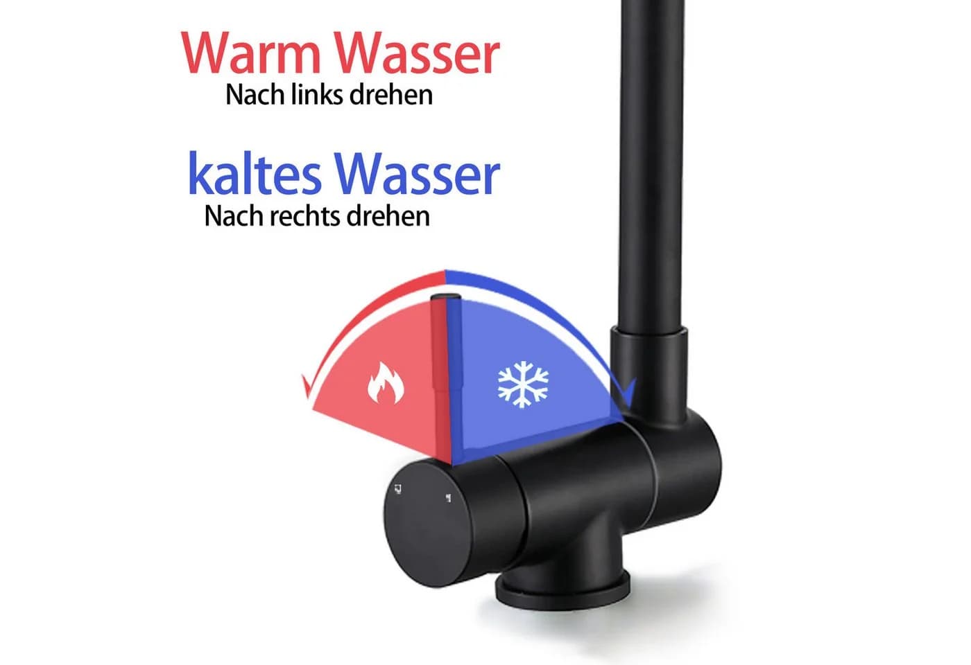Duschparadies Küchenarmatur Wassermann L-Form Edelstahl Schwarz - Bild 4