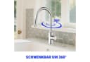 AICA Küchenarmatur Ausziehbar 360° Schwenkbar Silber Bild 1