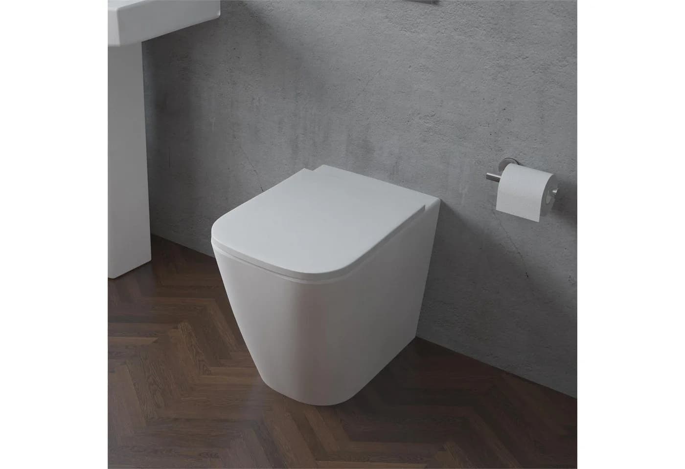 Duschspa Tiefspül-WC Stand-WC spülrandlos Weiß Softclose - Bild 5