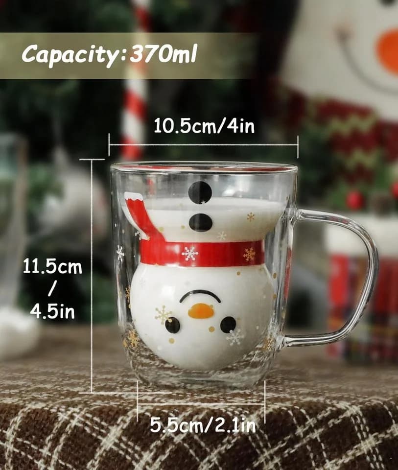 LIBWYS Thermotasse Doppelwandig 370ml mit Deckel Weiß Transparent - Bild 3